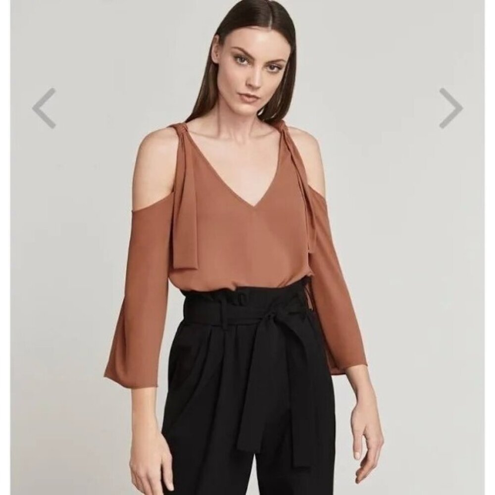 BCBG Max Azria Rust "Caralyne" cold shoulder, Size Small